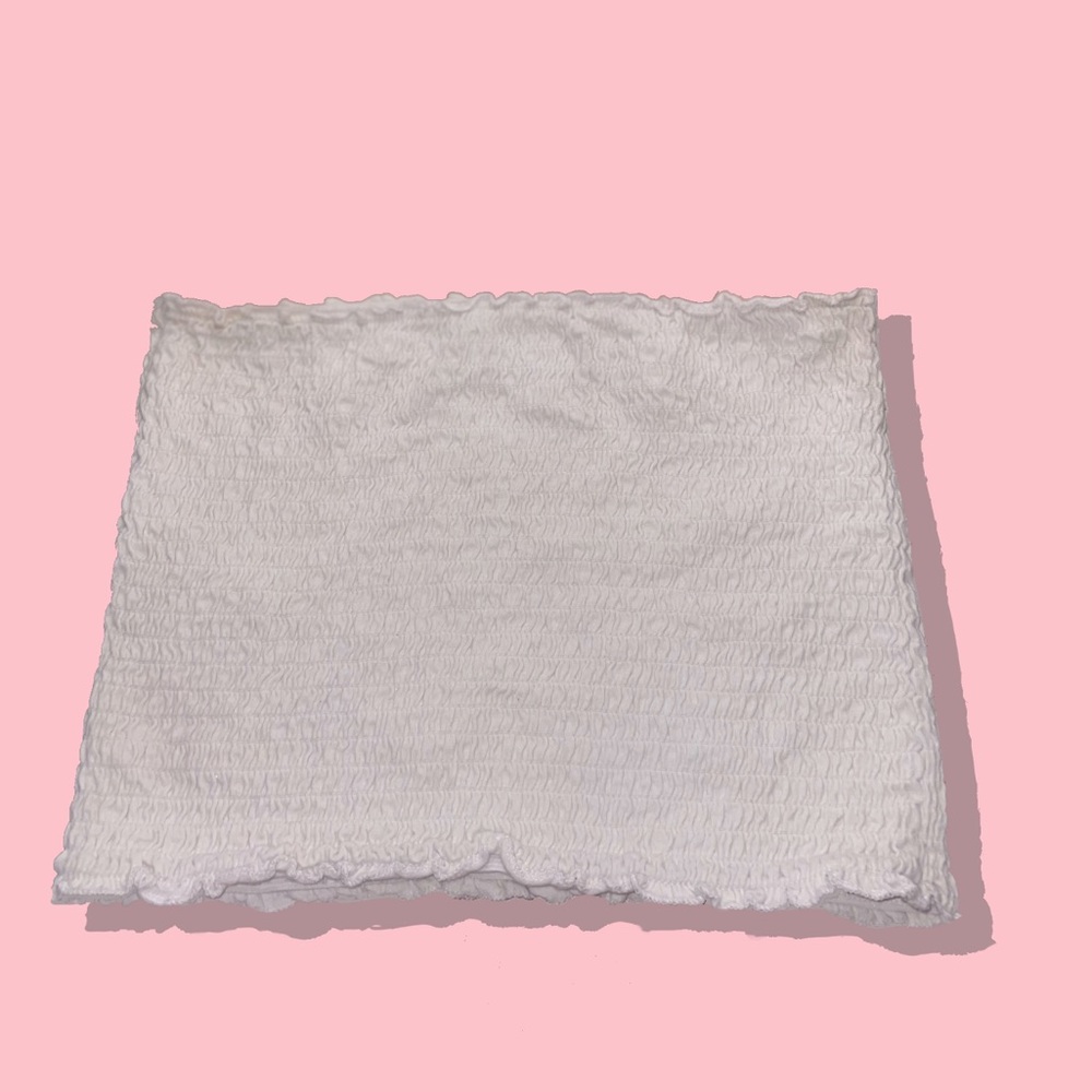 Hollister White Smocked Crop Tube Top Women